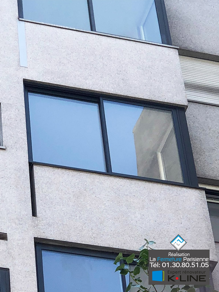 Porte fenêtre coulissante aluminium Kline - Hauts-de-Seine - La Fermeture Parisienne - Expert Rénovateur Kline 78